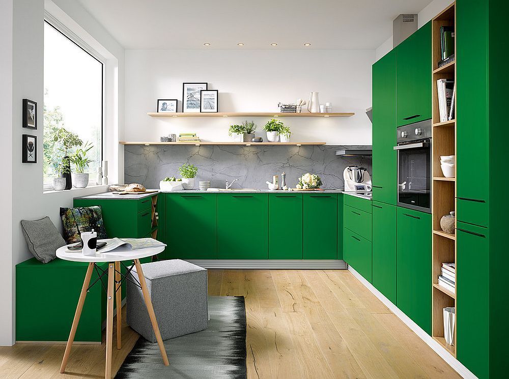 طراحی کابینت مدرن و رنگی برای آشپزخانه